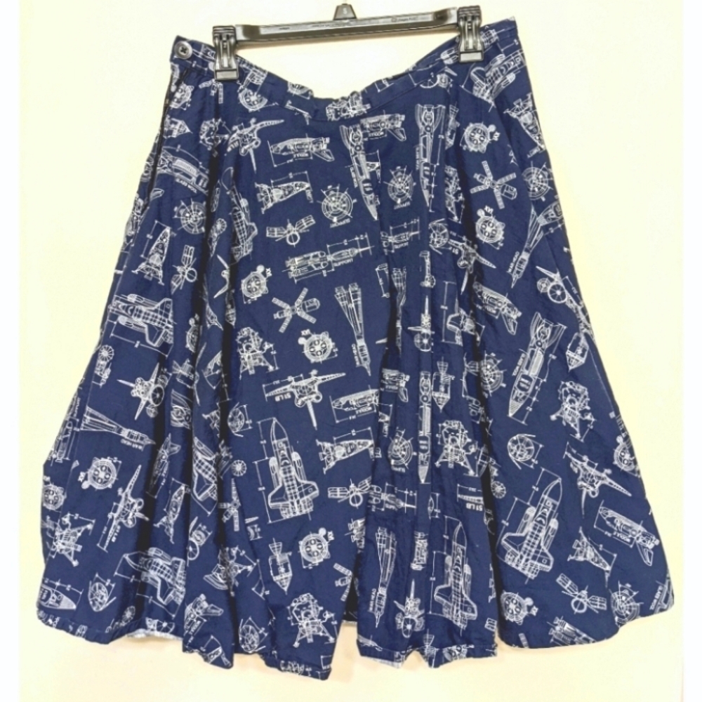 Unique Vintage Blueprint Skirt